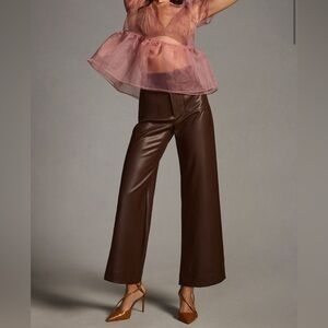 NWOT Anthropologie Maeve Colette Cropped Vegan Leather Pants